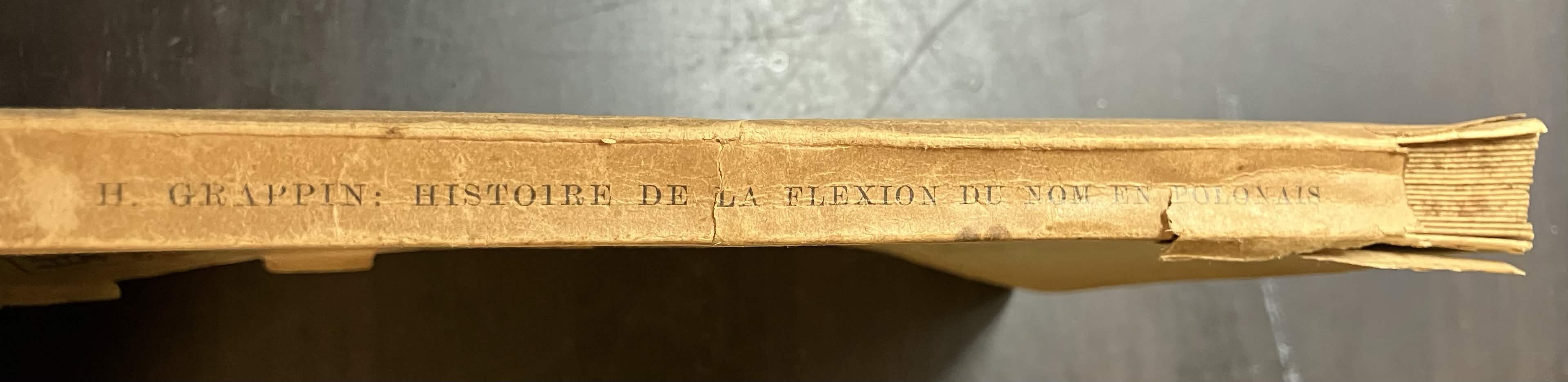 Spine of Grappin's Histoire de la flexion du nom en polonais